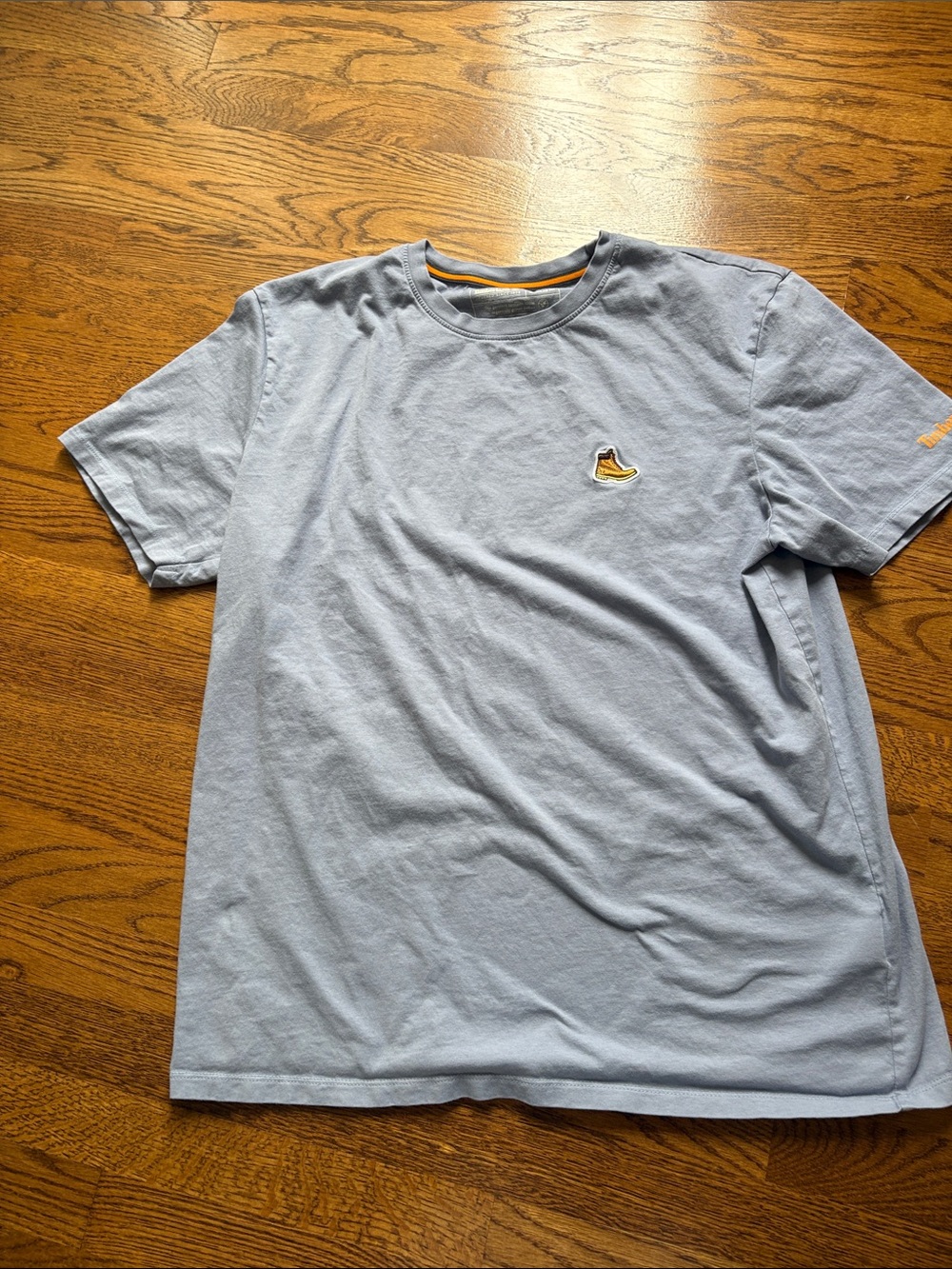 Timberland Light Blue Short-Sleeve Crewneck Tee with Boot Patch